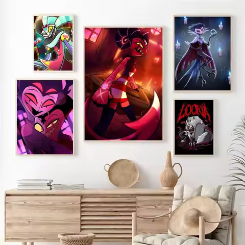 1pc Helluva Boss Self-adhesive Art Poster Waterproof Paper Sticker Coffee House Bar Room Wall Decor