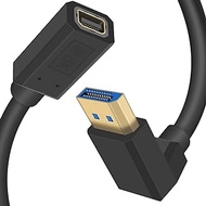Duttek 8k Mini Displayport to Displayport 1.4 Cable, UP Angled Displayport Male to Mini Displayport Female Cable with Gold-Plated, Support Bi-Directional Transmission for Gaming Monitor.1FT/30cm