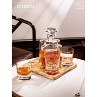 KROSNO Original Imported ing Whiskey Wine Set Crystal Glass Whiskey Glass Wine Bottle Tray Set