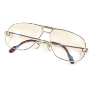 狀況極佳 □Cartier復古 Trinity 雙樑眼鏡、太陽眼鏡、眼鏡、銀色、勃根地酒紅色、64□12、近視鏡、法國製造、男士。