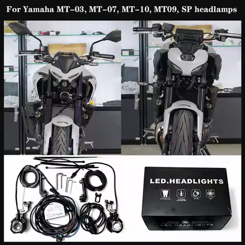 Driving Light for Yamaha MT-03 MT-07 MT-10 MT-09/SP, 120W, 360° Adjustable, Quick Dismountable Anti-