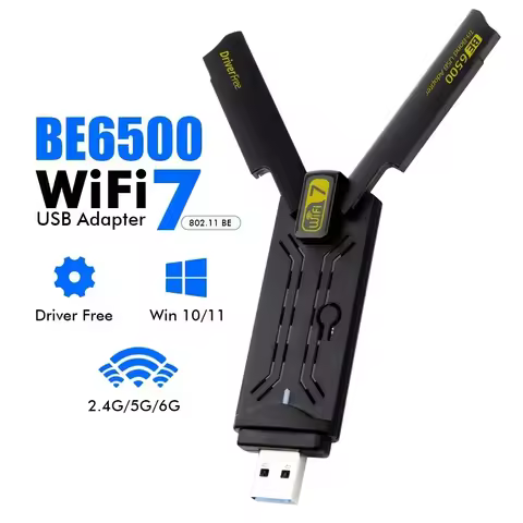 BE6500 Wifi 7 Usb Adapter Tri-Band 6G/5G/2G Usb 3.0 Adaptador Antena Wifi Para PC Network Card Recei