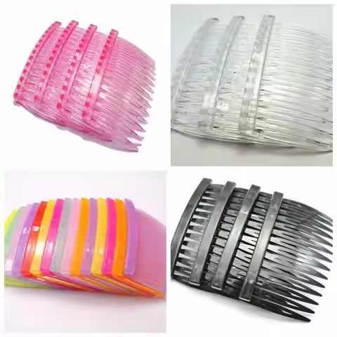 10 Clear Plastic Hair Clips Side Combs Pin Barrettes 70X40mm for Ladies