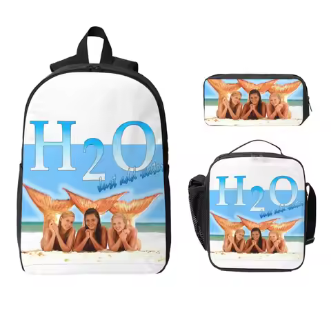 H2O Backpack Student Boys Girls BookBag School Bag Laptop Shoulder Bags 3ps Insulated Lunch Bag Penc