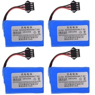YUKALA 1-4Pcs 7.4v untuk E561 E568 RC trak Kereta RC Bot RC 7.4V 600mAh Li-ion 523450 dengan Palam S