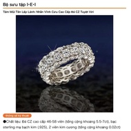 925 silver ring with Zirconia and 0.02 needles IEI brand (18.2mm) (with G.I.A certification) selecte