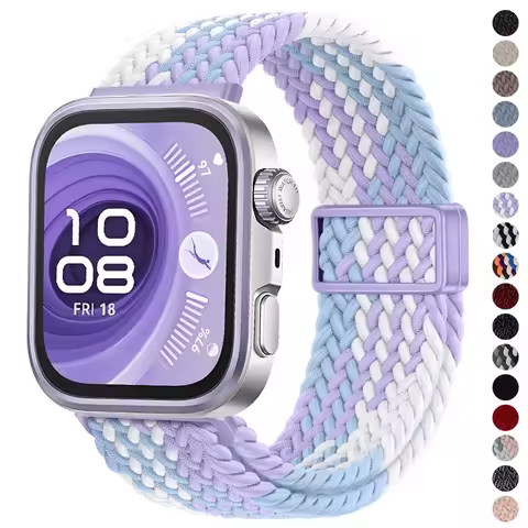 Magnetic Nylon Loop Strap for Huawei Watch Fit 4Pro/Fit4/3 Elastic Braided Watchband Band for Huawei