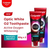 Colgate Optic White O2 Aromatic Menthol Whitening Toothpaste 85g Twin Pack