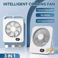 Portable Mini Desk Fan - 8000mAh Rechargeable 5-Speeds Strong Wind Electric Fan