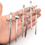 [yiodusi] 6pcs Knight Sword Pendants Swords Miniature Long Sword for DIY Craft Necklace Jewelry Maki