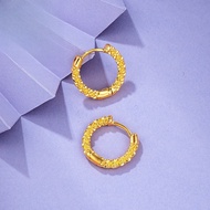 pure Gold 18K Saudi gold pawnable gypsophila earrings earrings--&*