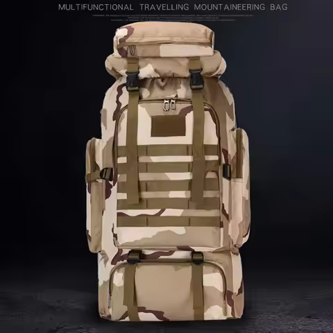 Outdoor Backpack 75L Nylon Waterproof Trekking Fishing Hunting Bag Military Rucksacks Tactical Sport