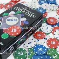 Tin Box 100 4g pp Blackjack Poker Chips Set with 1 Dealer Chip 2 Decks Cards Custom logo for Casino