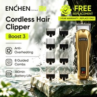 Enchen Boost 3 Mesin Rambut Hair Trimmer Professional Cordless Hair Clipper LED Display Hair Cutting