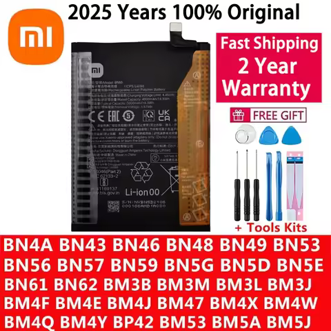Xiaomi-Original Battery, Mi Redmi Note Pocophone Poco F1 F2 F3 3 3S X3 K30 4 4X K40 5 6 7 8 8T 9 9A 