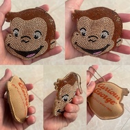 Rhinestone Curious George Chain Keychain Second Hand Authentic Japanese Product