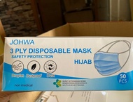 Masker Hijab 3 Ply/Masker Headloop/Masker 3 ply/Masker Hijab isi 50