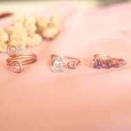 Single Wire Custom GemstoneRing Rose Gold/ Stone Bead Ring/ Custom Ring/