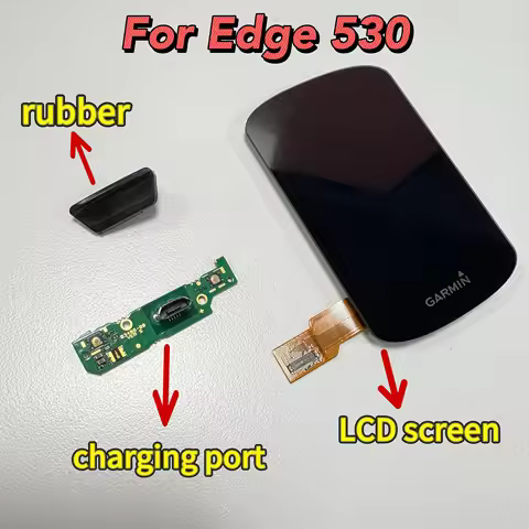 For GARMIN Edge 530 LCD Screen / Rubber Cap / Charging Port Repair Parts Optional Accessories