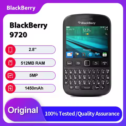 Original Unlocked BlackBerry 9720 2G/3G Bluetooth Mobile Phone 2.8 inches 1450mAh 5MP