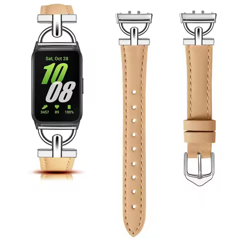For Samsung Galaxy Fit 3 Metal+Leather Strap for Samsung fit 3 Smart Watch Accessories Wristband for