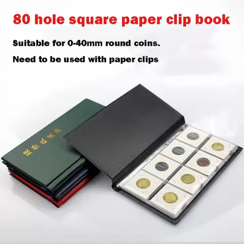 PCCB Commemorative Coin Collection Book Coin Book 80 Grid Paper Clip Book Empty Volume Bitcoin Colle