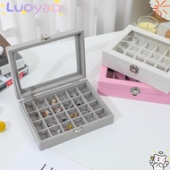 LUOYAO Velvet Ring Box Tray, Portable Multi-function Jewellery Organiser Storage, Desktop Storage Bo