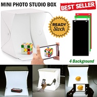 Photo Studio Mini 1 Button dengan LED dan 4PCS Background 23 x 23 x 27 cm Alat Alas Untuk Foto Produ