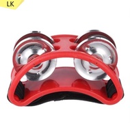 1PC Foot Tambourine Percussion Instrument 2 Sets Metal Jingle Bell(DKJQ5.8)