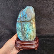 หินก้อนลาบราโดไลต์ หินพ่อมด ลาบราโดไรต์(Labradorite)สูง 20 ซม.หน้ากว้าง 10 ซม.หนา 7.5 ซม.น้ำหนัก 1,518 g.