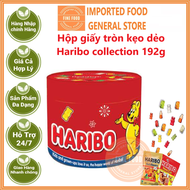 Hộp giấy tròn kẹo dẻo Haribo collection 192g