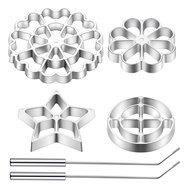 Yours MO-Rosette Iron Molds Set Bunuelos Mold with Handle Cooking Stamp Maker Kit Cookie Cutter Alum