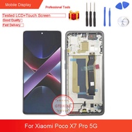 หน้าจอ LCD สำหรับ AMOLED Xiaomi Poco X7 Pro 5G ชิ้นส่วนประกอบดิจิไทเซอร์หน้าจอสัมผัสอะไหล่ทั้งชุดซ่อ