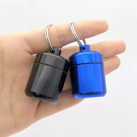 Aluminum Alloy Pill Keychain Holder Small Pill Box Pill Case Waterproof Pill Organizer Stonego Porta
