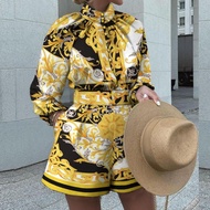 FD437 Ready Stock 2023 European American Autumn Winter Women's Clothing shopify Printed Long-Sleeved
