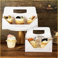 [10pcs/lot] Transparent 4&6 Cavity Portable Cupcake Box / Handmade Muffin Cake Container With Window