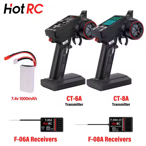 HotRC Transmitter CT-6A CT-8A DS600 6CH 8CH 2.4GHz Radio System Remote Controller