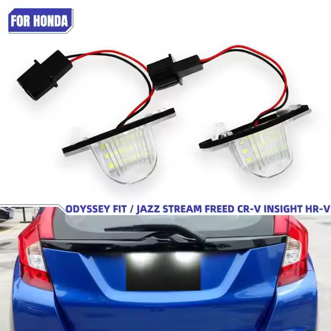 2Pcs LED Car Number License Plate Light for Honda Crv Fit Odyssey Jazz Hrv Frv CR-V Stream LED Numbe
