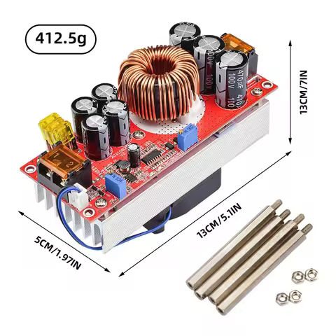 1200/1500/1800W 20/30/40A DC-DC Boost Converter Step Up Power Supply Module 10-60V to 12-90V adjusta