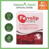 [Nature's Farm Store] Ferrolip FORTE 补铁复合维生素补充剂 柠檬味 | 1 Box/30 Sachets | Physical recovery, postpart