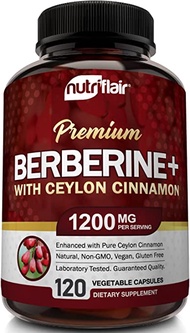 NutriFlair Berberine+ With Ceylon Cinnamon 1200mg - Viên uống hỗ trợ chuyển hóa glucose hệ miễn dịch