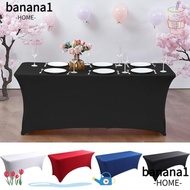 BANA High Stretch Tablecloth, Elastic Washable Rectangular Table Cloth, Black Universal 4/6FT Bed Co