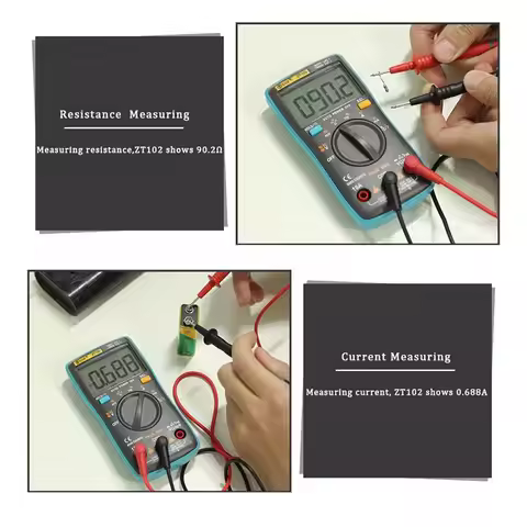 A008 ZT102 Multimeter Digital Multimeter 6000 Counts Voltage Current Tester Voltmeter Ammeter Freque