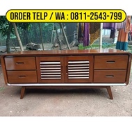 Meja TV Bufet Kabinet Console White Gold Elegan - Alfahri Furniture