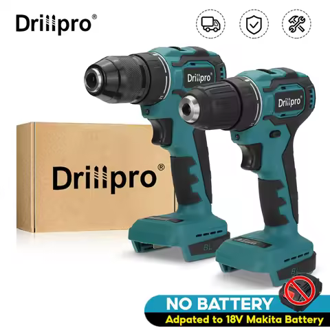 Drillpro 10/13mm Rechargeable Electric Screwdriver Cordless Drill Brushless Handheld Power Tool For
