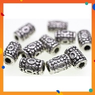 Beads,Tube Bead,9x6mm, Antique Silver Plated,Zinc Alloy,Tube Shape,Diy,L1-01725