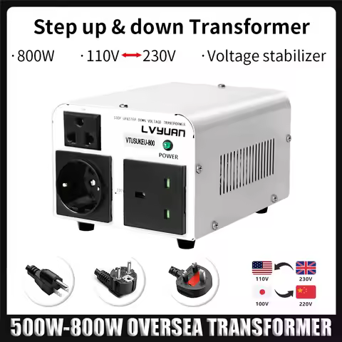 LVYUAN 500W/800W Step UP & DOWN 110V-220V Voltage Converter Auto Transformer 50Hz/60Hz Supply US/EU/