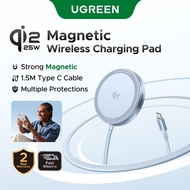 UGREEN MagFlow Magnetic Wireless Charger 25W Fast Charging Pad with Braided Cable