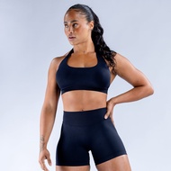 DFYNE Womens Outdoor Fitness Yoga Sportswear Set Breathable Neck Hanging Short Pants Nylon Lycra Spo