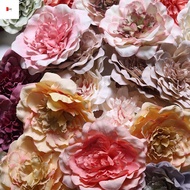 LANHUMY 5PCS Artificial Flower, Decorative Scrapbooking Peony Flower Heads, Flower Heads Silk Flower